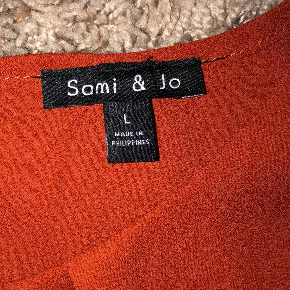Rustic Orange Sheer Blouse - Picture 3 of 4